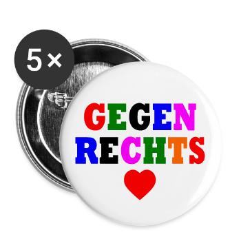 Gegen rechts - Buttons groß 56 mm (5er Pack) - Weiß - Vorne
