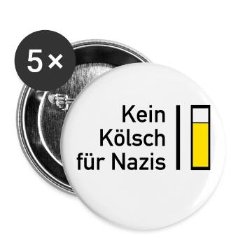 Kein Kösch für Nazis - Buttons groß 56 mm (5er Pack) - Weiß - Vorne