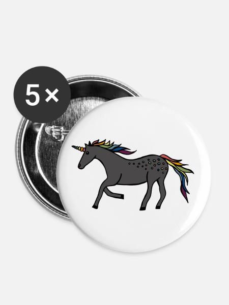 Fast Unicorn - Buttons large 2.2''/56 mm (5-pack) - white