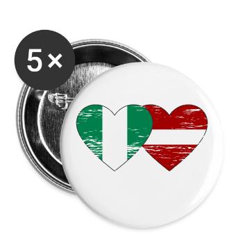 Nigeria Latvia flag heart used - Buttons large 2.2''/56 mm (5-pack) - white - Front