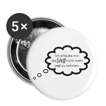 Welt Anschauung - Buttons groß 56 mm (5er Pack) - Weiß - Vorne