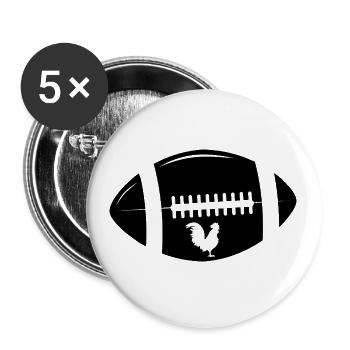 Rugby - Buttons groß 56 mm (5er Pack) - Weiß - Vorne
