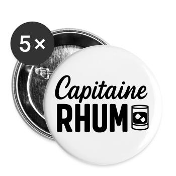 Capitaine des Mers – Style Pirate Vintage - Lot de 5 grands badges (56 mm) - blanc - Devant