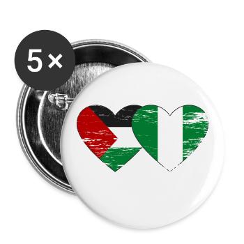 Palestine Nigeria flag used - Buttons large 2.2''/56 mm (5-pack) - white - Front