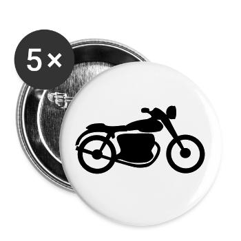moto - Lot de 5 grands badges (56 mm) - blanc - Devant