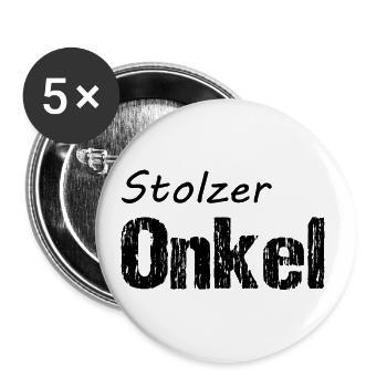 Onkel - Buttons groß 56 mm (5er Pack) - Weiß - Vorne