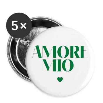 AMORE MIO EN ITALIEN MON AMOUR fête des mères - Lot de 5 grands badges (56 mm) - blanc - Devant