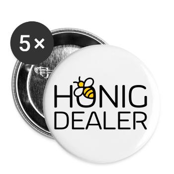 Honigdealer - Buttons groß 56 mm (5er Pack) - Weiß - Vorne
