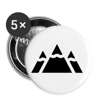 Berge - Buttons groß 56 mm (5er Pack) - Weiß - Vorne