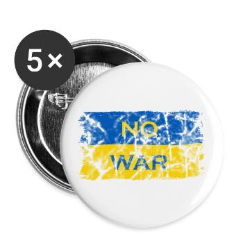 L’Ukraine flag No War - Lot de 5 grands badges (56 mm) - blanc - Devant