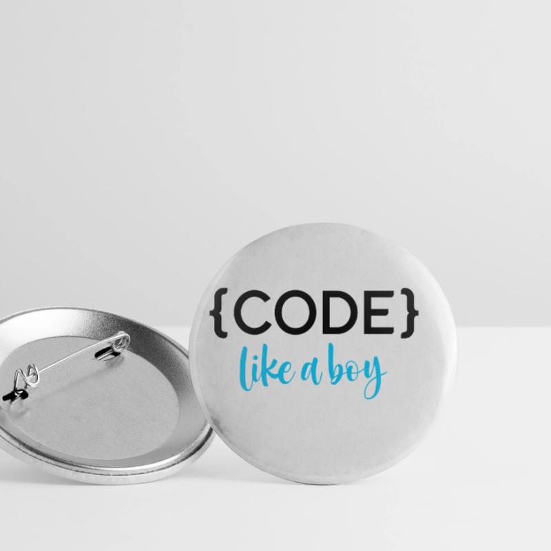 Code Like A Boy Programming Coder Computer Geek Pc Buttons groß 56 mm (5er Pack)