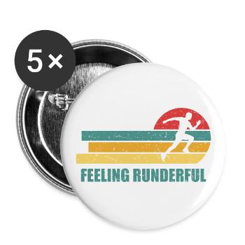 Läufer Marathon Laufen ist großartig - Buttons groß 56 mm (5er Pack) - Weiß - Vorne