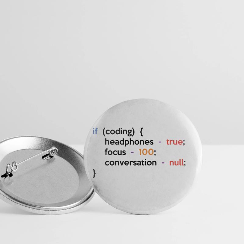 If Coding Headphones 100% Software Developer Progr Buttons groß 56 mm (5er Pack)