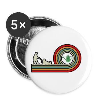 Retro Graphic Gardener Horticulturist Gardening La - Buttons groß 56 mm (5er Pack) - Weiß - Vorne