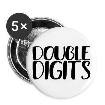 Cadeau d’anniversaire 10 ans, 10 ans, pour garçons et filles - Lot de 5 grands badges (56 mm) - blanc - Devant