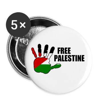 Free palestine - Lot de 5 grands badges (56 mm) - blanc - Devant