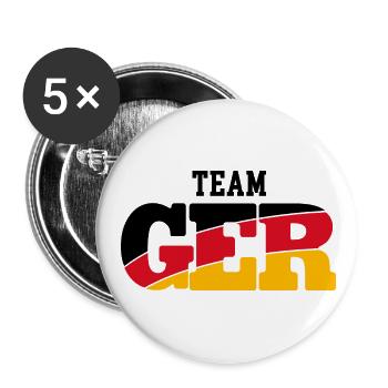 TEAM GERMANY LOGO - Buttons groß 56 mm (5er Pack) - Weiß - Vorne