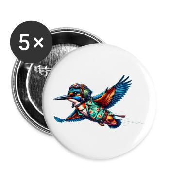 Pilot Kingfisher - Buttons large 2.2''/56 mm (5-pack) - white - Front
