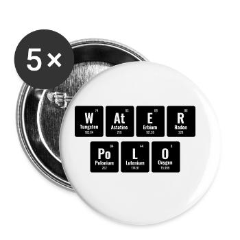 Water Polo Periodic Table Of Elements Aquatic Polo - Buttons large 2.2''/56 mm (5-pack) - white - Front