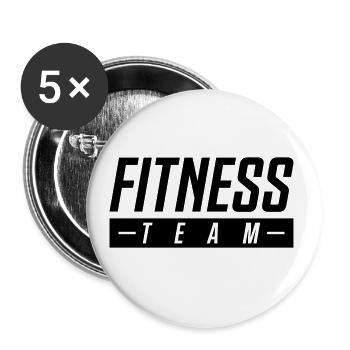 équipe de fitness - Lot de 5 grands badges (56 mm) - blanc - Devant
