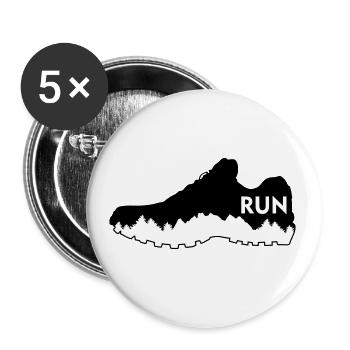 Course à pied, course à pied - Lot de 5 grands badges (56 mm) - blanc - Devant