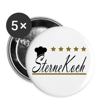 Sternekoch - Buttons groß 56 mm (5er Pack) - Weiß - Vorne