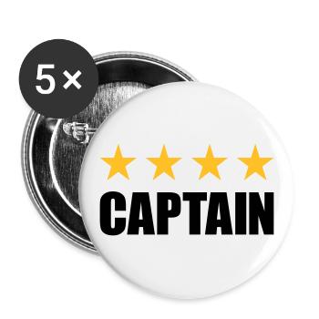 Captain (Vier Sterne in einer Reihe) - Buttons groß 56 mm (5er Pack) - Weiß - Vorne