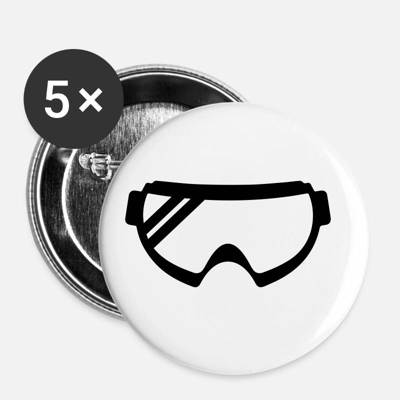 Ski goggles icon - Buttons large 2.2''/56 mm (5-pack) - white