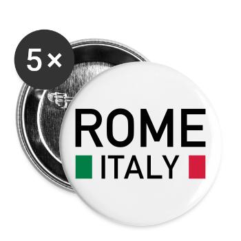Rome, Italie (deux places) - Lot de 5 grands badges (56 mm) - blanc - Devant