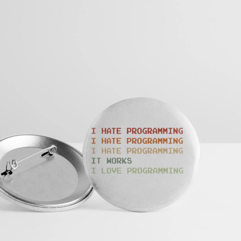 Things I Hate Programming Coder Coding Developer S Buttons groß 56 mm (5er Pack)