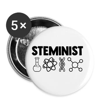 Steminist Software Developer Coder Nerd Conmputer - Buttons groß 56 mm (5er Pack) - Weiß - Vorne