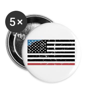 USA Vintage Flagge kreativ - Buttons groß 56 mm (5er Pack) - Weiß - Vorne