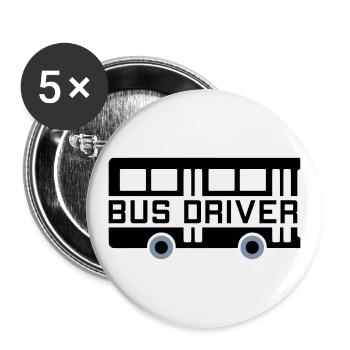 Bus driver (zwei Bushälften) - Buttons groß 56 mm (5er Pack) - Weiß - Vorne