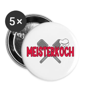 Meisterkoch - Buttons groß 56 mm (5er Pack) - Weiß - Vorne