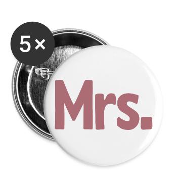 Mrs. Matching Couple Engagement Wedding Honeymoon - Buttons large 2.2''/56 mm (5-pack) - white - Front