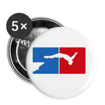 Retro Graphic Cliff Diver Cliff Diving Tombstoning - Buttons large 2.2''/56 mm (5-pack) - white - Front