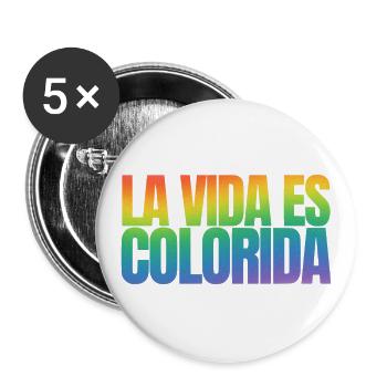 La Vida es colorida - Buttons groß 56 mm (5er Pack) - Weiß - Vorne
