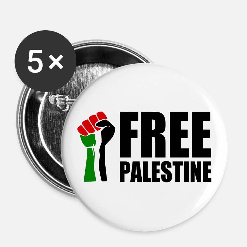 Free palestine - Buttons large 2.2''/56 mm (5-pack) - white