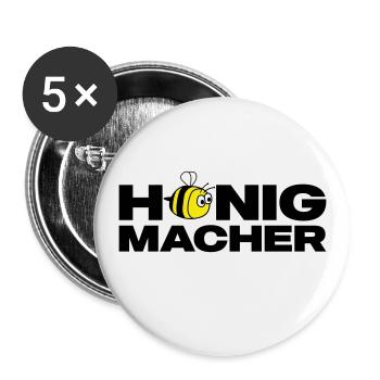 Honigmacher - Buttons groß 56 mm (5er Pack) - Weiß - Vorne