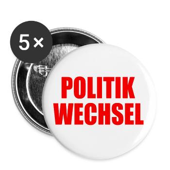 politikwechsel - Buttons groß 56 mm (5er Pack) - Weiß - Vorne