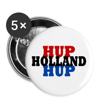 Hup holland hup - Lot de 5 grands badges (56 mm) - blanc - Devant