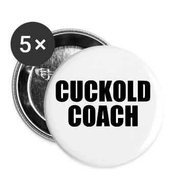 Cuckold coach - Buttons groß 56 mm (5er Pack) - Weiß - Vorne