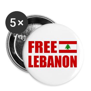 free lebanon - libanon - Buttons groß 56 mm (5er Pack) - Weiß - Vorne