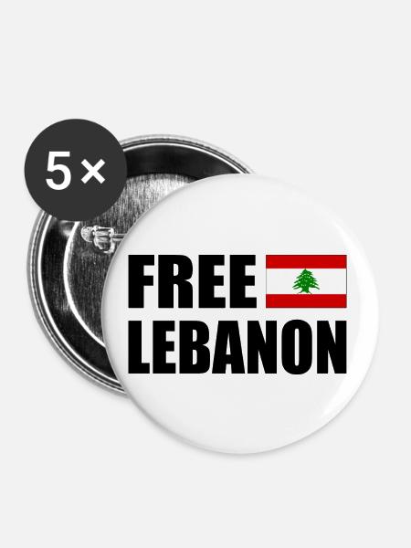 Free palestine - Buttons groß 56 mm (5er Pack) - Weiß