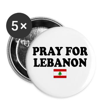 Libanon - Pray for lebanon - Buttons groß 56 mm (5er Pack) - Weiß - Vorne
