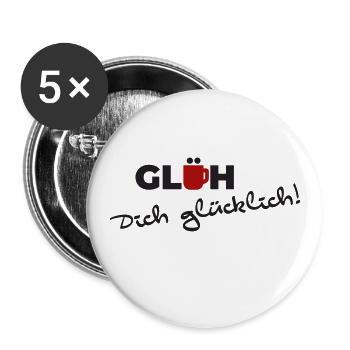 Glühwein - Buttons groß 56 mm (5er Pack) - Weiß - Vorne