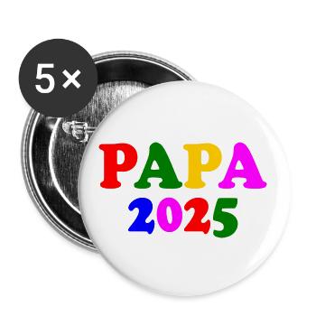 Papa 2025 - Buttons large 2.2''/56 mm (5-pack) - white - Front