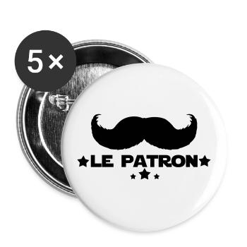 le patron - Lot de 5 grands badges (56 mm) - blanc - Devant