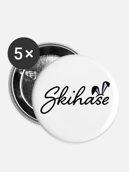 Skihase - Buttons large 2.2''/56 mm (5-pack) - white