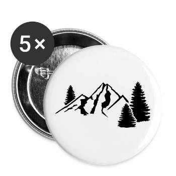 montagnes - Lot de 5 grands badges (56 mm) - blanc - Devant
